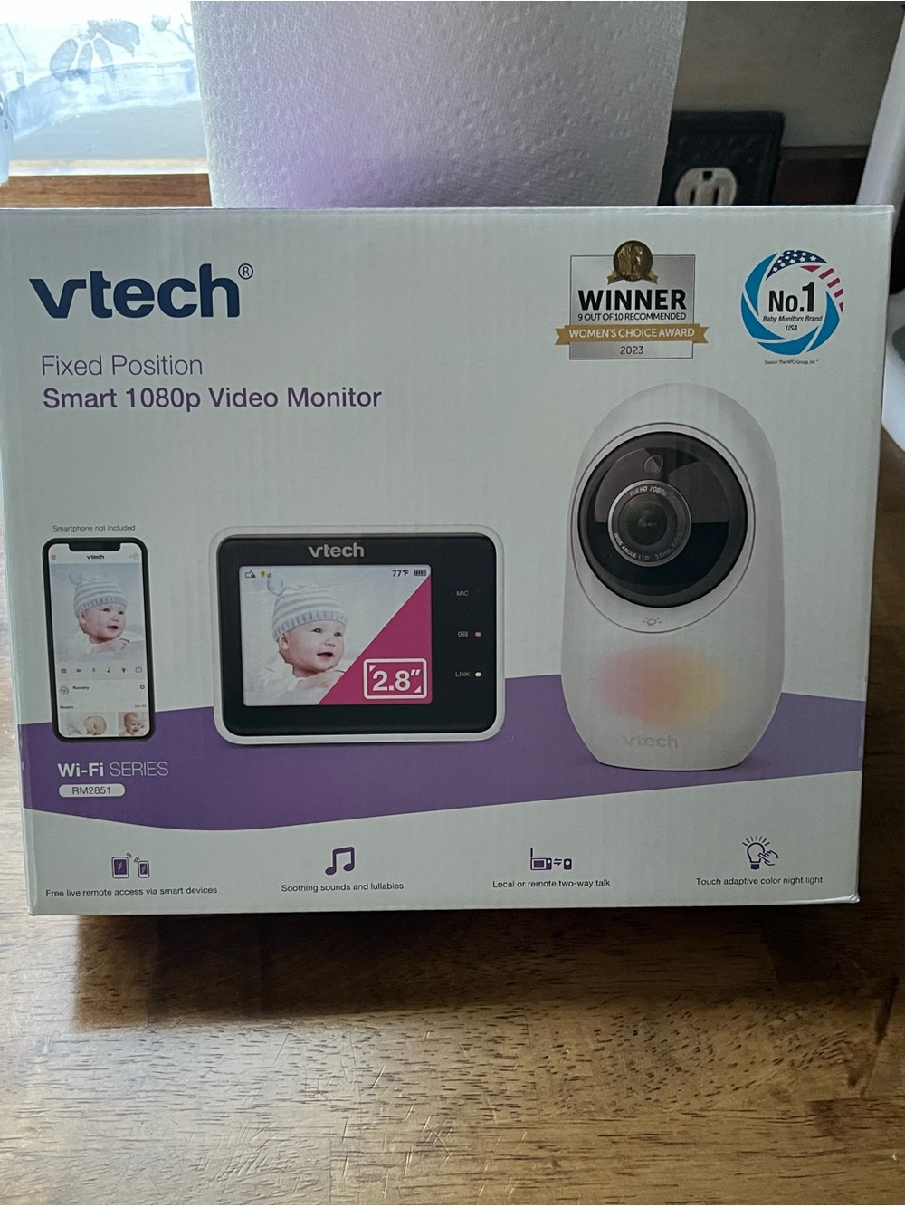 VTech Smart 1080p Fixed Position Video Monitor — White